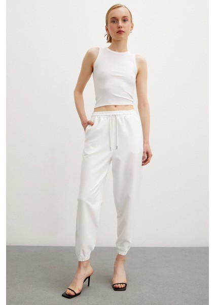 Likralı Eşofman Altı Beyaz fiyatları