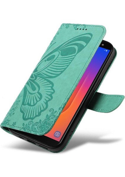 Samsung Galaxy J6 2018 Için Flip Case Ayrılabilir El Kayışı Kabartmalı Yüksek (Yurt Dışından)