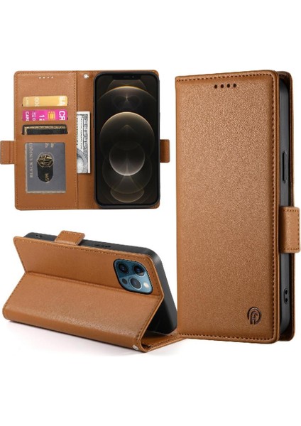 IPhone 12 Için Flip Case Pro Max Günlük Kullanım Flip Cüzdan Kartvizit Yuvaları (Yurt Dışından)
