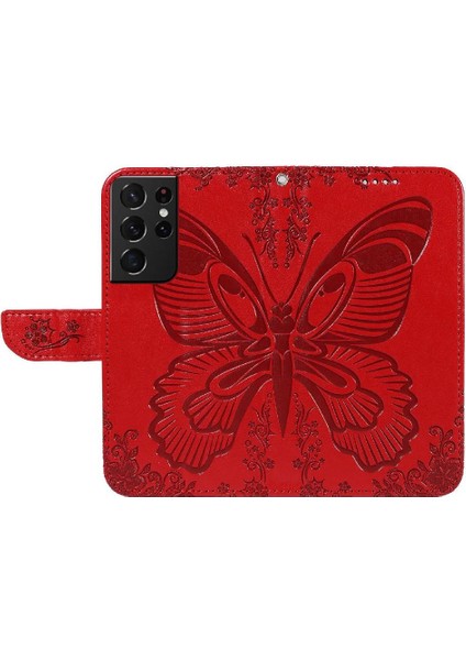 Samsung Galaxy S21 Için Flip Case Ultra Ayrılabilir El Kayışı Kabartmalı Yüksek (Yurt Dışından) modelleri