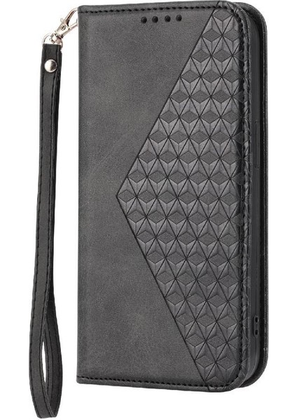 IPhone 16 Için Flip Case Eşkenar Dörtgen Şekli Cüzdan Standı El Kayışı Günlük Kullanım (Yurt Dışından) fırsatları