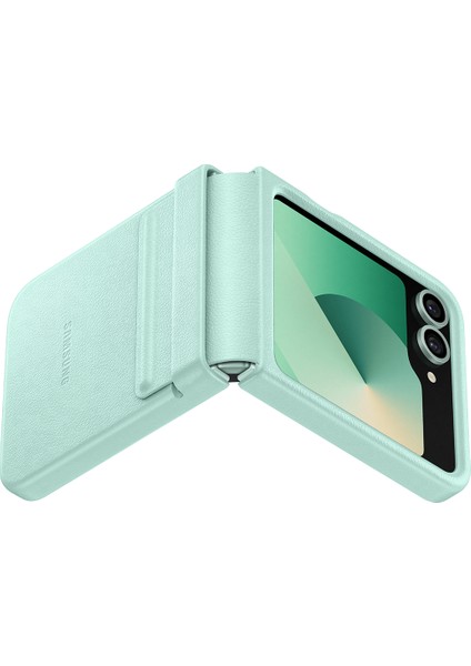 Galaxy Flip6 Vegan Deri Kılıf - Mint