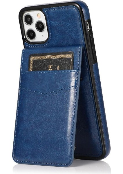 IPhone 11 Pro Max Kart Tutucu Kılıf Cüzdan Manyetik Toka ile Uyumlu (Yurt Dışından)