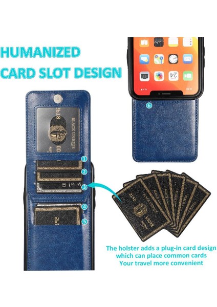 IPhone 11 Pro Max Kart Tutucu Kılıf Cüzdan Manyetik Toka ile Uyumlu (Yurt Dışından)