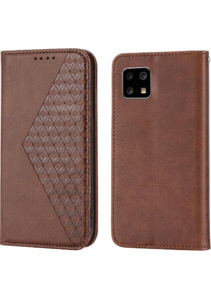 Samsung Galaxy A22 5g Için Flip Case El Kayışı Standı Cüzdan Eşkenar Dörtgen Şekli (Yurt Dışından)