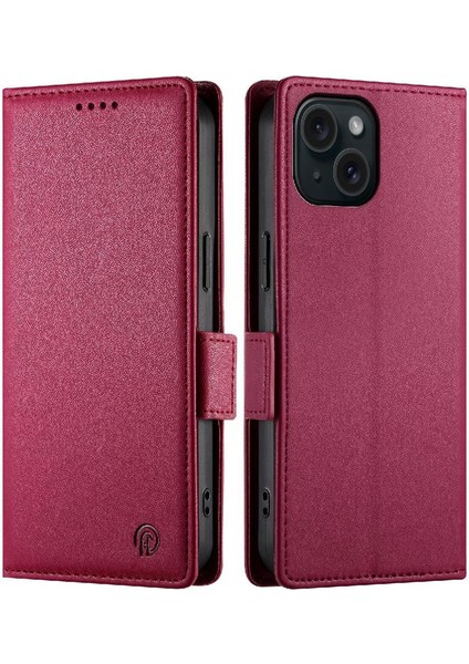IPhone 15 Için Flip Case Günlük Kullanım Kart Yuvaları Flip Iş Cüzdan (Yurt Dışından) fırsatları