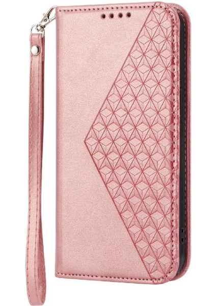 IPhone 16 Için Flip Case Eşkenar Dörtgen Şekli Cüzdan Standı El Kayışı Günlük Kullanım (Yurt Dışından) fiyatları