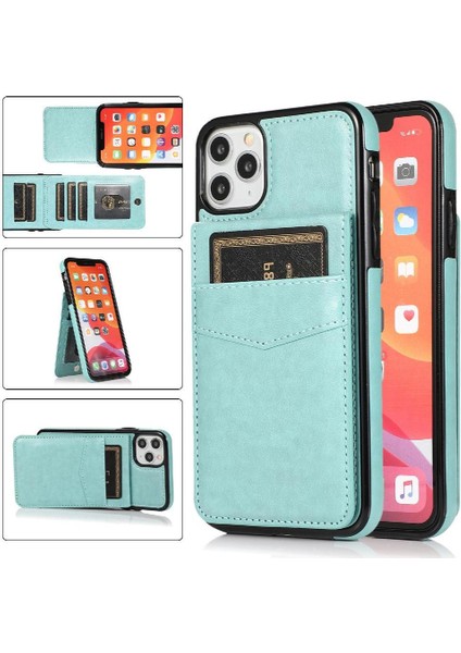 IPhone 11 Pro Max Kart Tutucu Kılıf Cüzdan Manyetik Toka ile Uyumlu (Yurt Dışından)