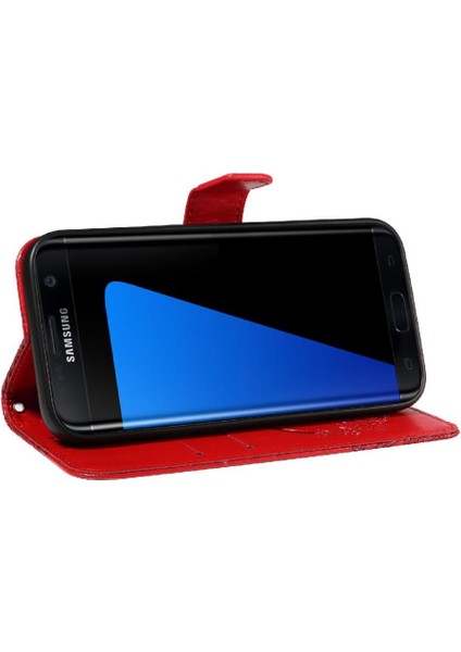 Kredi Kartı Yuvası Yüksek Kaliteli Deri ile Samsung Galaxy S7 Için Flip Case (Yurt Dışından)