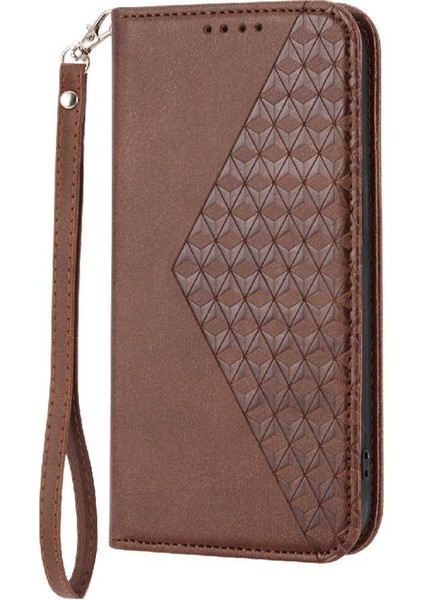 IPhone 16 Için Flip Case Eşkenar Dörtgen Şekli Cüzdan Standı El Kayışı Günlük Kullanım (Yurt Dışından) indirimleri