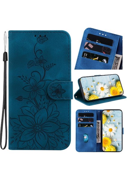 Xiaomi Poco M6 4g Kabartmalı Zambak Manyetik Kickstand Kart Için Flip Case (Yurt Dışından) fırsatları