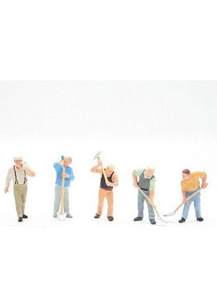 10461 1/87 Ölçek, Işçi, Boyanmış Plastik Figürleri, 6 Adet