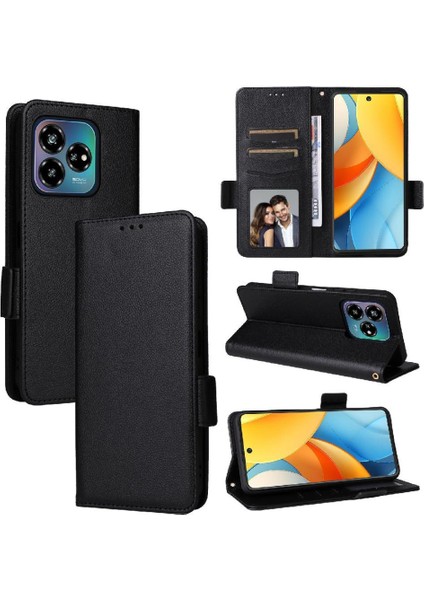 Zte Akson 60 Lite Kart Yuvaları Tutucu Manyetik Yan Toka Cüzdan Pu (Yurt Dışından)
