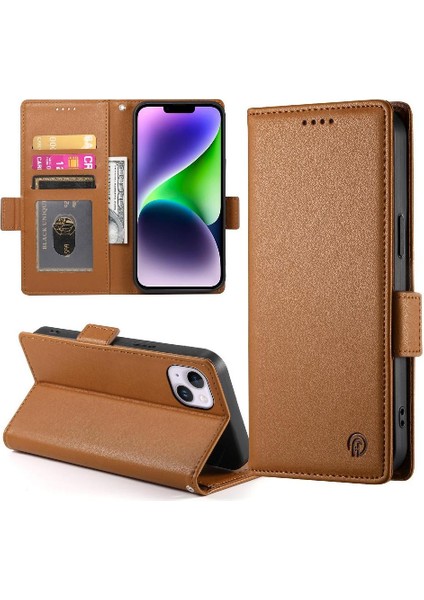 IPhone 14 Için Flip Case Artı Flip Kartvizit Yuvaları Günlük Kullanım Cüzdan (Yurt Dışından) modelleri