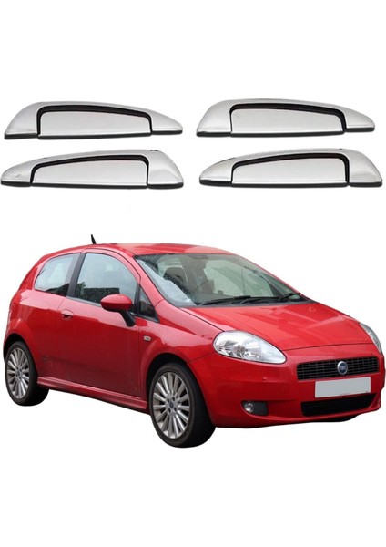 Alminox Oto Fıat Punto Krom Kapı Kolu 8 Parça