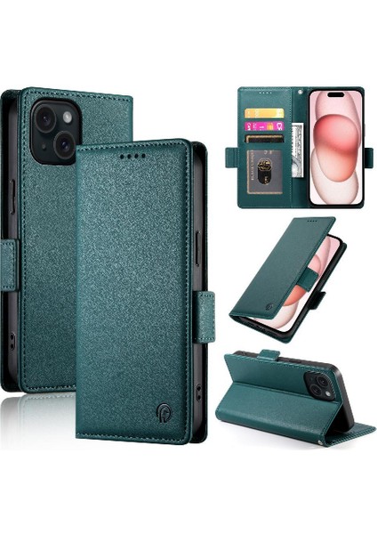 IPhone 15 Için Flip Case Günlük Kullanım Kart Yuvaları Flip Iş Cüzdan (Yurt Dışından) fırsatları