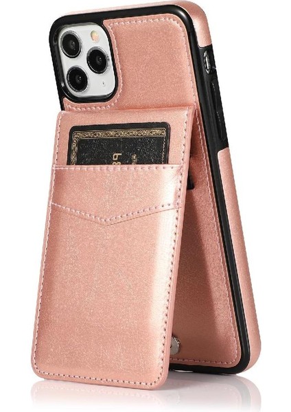 IPhone 11 Pro Max Kart Tutucu Kılıf Cüzdan Manyetik Toka ile Uyumlu (Yurt Dışından)