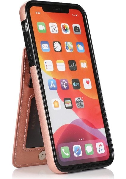 IPhone 11 Pro Max Kart Tutucu Kılıf Cüzdan Manyetik Toka ile Uyumlu (Yurt Dışından)