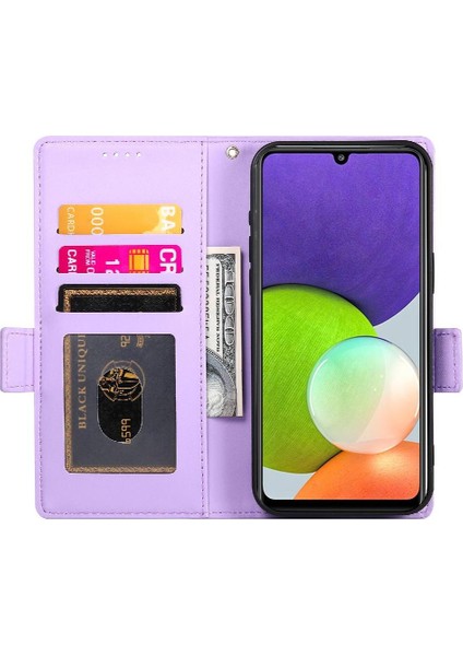 Samsung Galaxy A22 4g Kart Yuvaları Için Flip Case Cüzdan Günlük Kullanım Flip (Yurt Dışından) modelleri
