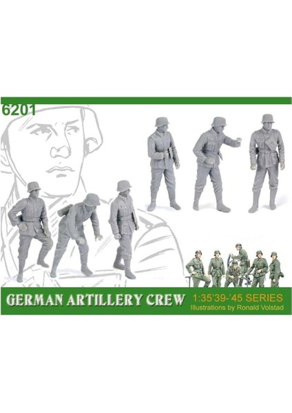 6201 1/35 Ölçek Alman Topçu Mürettebatı Asker Figürleri Plastik Model Kiti modelleri