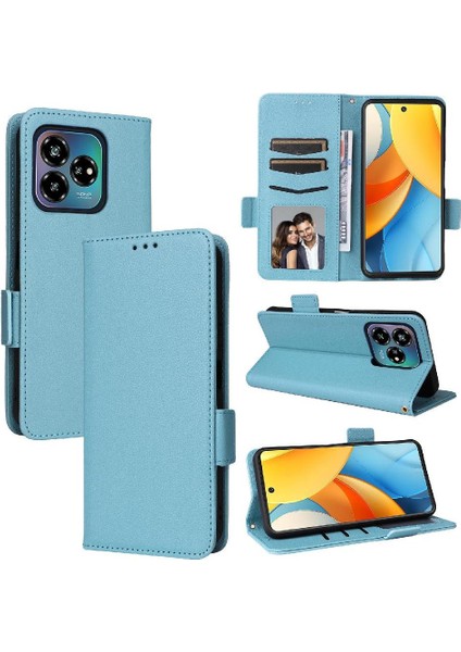 Zte Akson 60 Lite Kart Yuvaları Tutucu Manyetik Yan Toka Cüzdan Pu (Yurt Dışından)