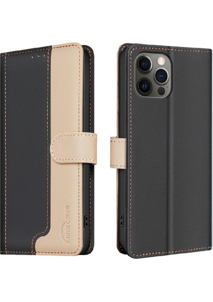 IPhone 13 Için Flip Case Pro Darbeye Tpu Iç Kabuk Kickstand Kart Rfıd (Yurt Dışından)