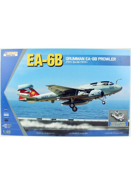 K48044 1/48 Ea-6b (W/ Three-Wheel Tractor A/S32A-32) Savaş Uçağı, Plastik Model Kiti