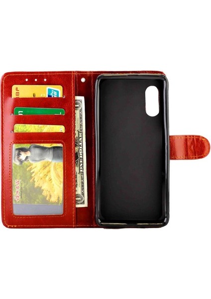 Samsung Galaxy Xcover Pro Kickstand Kart Tutucu Pu Deri Için Flip Case (Yurt Dışından)