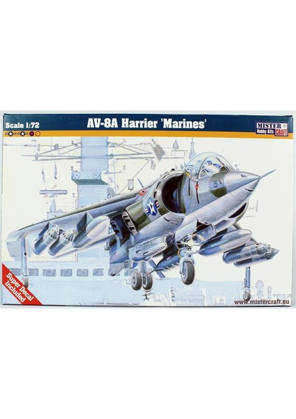 D084 1/72 AV-8A Harrier Marines Savaş Uçağı Plastik Model Kiti