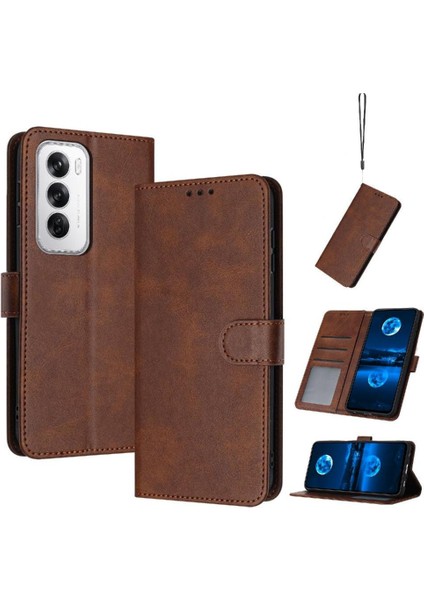 Toka ile Oppo Oppo 12 5g Için Flip Case Pu Deri Saf Renk ile (Yurt Dışından)