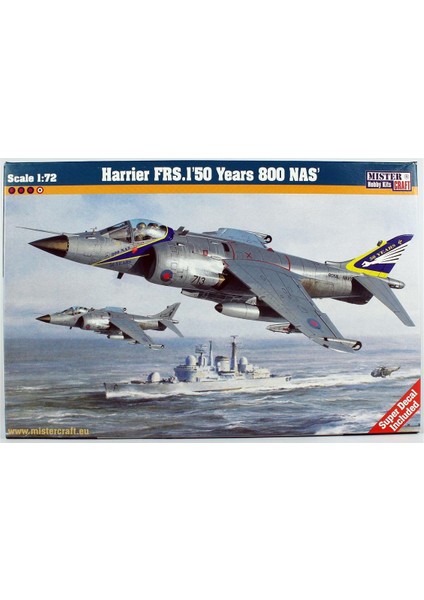 D101 1/72 Harrier Frs.1(50. Yıl 800 Nas) Savaş Uçağı Plastik Model Kiti