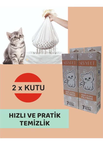 Kedi Kumu Temizleme Kokusuz Elekli Filtre 2'li Avantaj Set