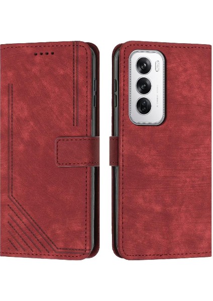Oppo Oppo 12 5g Cüzdan Kickstand Kart Ekleme Pu Deri Için Flip Case (Yurt Dışından)