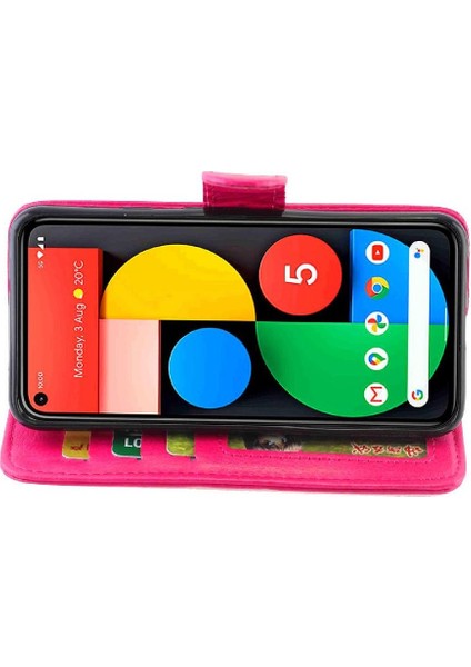 Google Piksel 5 Manyetik Kapatma Kart Tutucu Pu Deri Için Flip Case (Yurt Dışından)