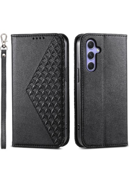 Samsung Galaxy Galaxy Için Flip Case Eşkenar Dörtgen Şekli Cüzdan Günlük Kullanım El Standı (Yurt Dışından)