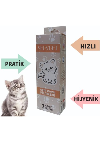 Kedi Kumu Temizleme Kokusuz Elekli Filtre 3'lü Avantaj Set