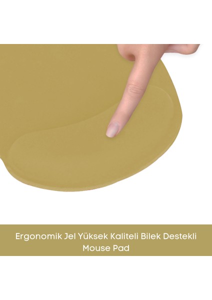 Walter White Bilek Destekli Jel Dolgulu Bej Ergonomik Kaymaz Taban Mouse Pad Ev,ofis,oyun