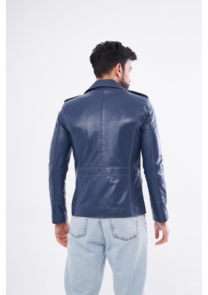 DER265 Deri Erkek Mavi Mont fırsatları