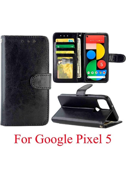 Google Piksel 5 Manyetik Kapatma Kart Tutucu Pu Deri Için Flip Case (Yurt Dışından)