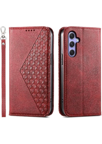 Samsung Galaxy Galaxy Için Flip Case Eşkenar Dörtgen Şekli Cüzdan Günlük Kullanım El Standı (Yurt Dışından)