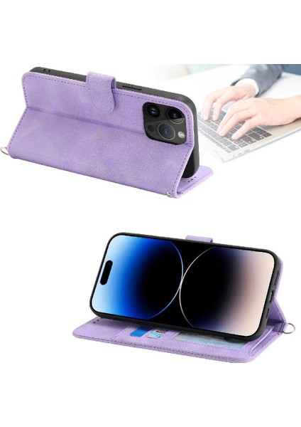 IPhone 16 Için Flip Case Pro Max Çoklu Kredi Kartı Yuvaları Kabartmalı (Yurt Dışından)