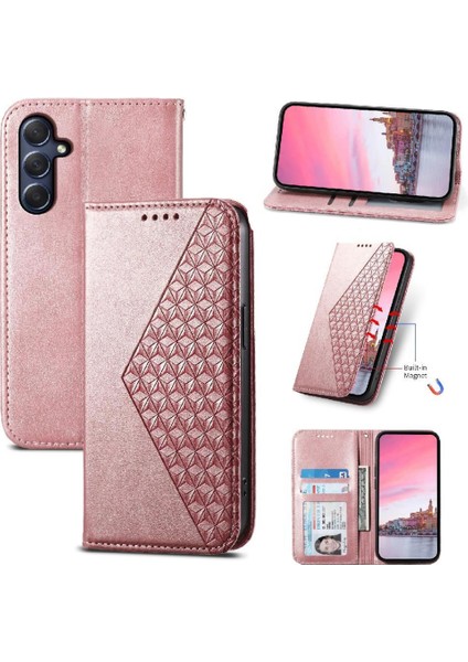 Samsung Galaxy M54 Cüzdan Için Flip Case El Kayışı Standı Günlük Kullanım Eşkenar Dörtgen (Yurt Dışından)