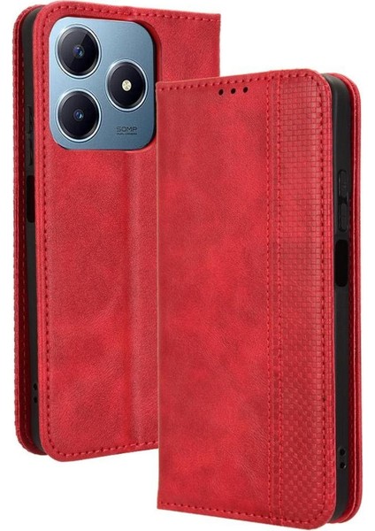 Realme C61 4g Manyetik Kapatma Cüzdan Pu Deri Kılıf (Yurt Dışından)