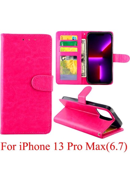 IPhone 13 Için Flip Case Pro Max Kart Tutucu Pu Deri Darbeye Kapatma (Yurt Dışından)