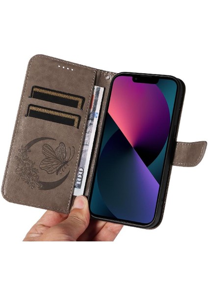 Kredi Kartı Yuvası ile IPhone 14 Için Flip Case Ayrılabilir El Kayışı Yüksek (Yurt Dışından) modelleri