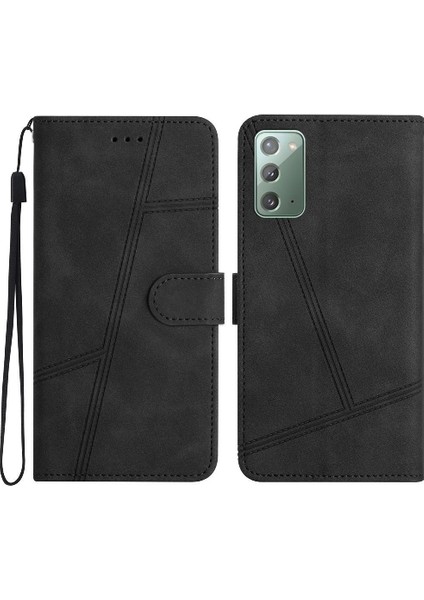 Samsung Galaxy Not 20 Için Flip Case Bilek Kayışı Kapak Folio Tam Cüzdan Pu (Yurt Dışından)