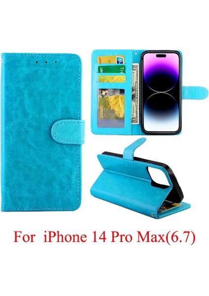IPhone 14 Için Flip Case Pro Max Darbeye Manyetik Kapatma Pu Deri (Yurt Dışından)