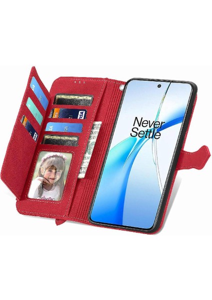 Oneplus Nord Ce4 Çok Renkli Flip Fermuar Tarzı Cüzdan Yuvası Için Flip Case (Yurt Dışından)