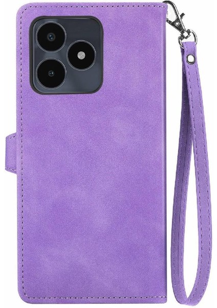 Realme Not 50 Çok Renkli Flip Fermuar Tarzı Cüzdan Yuvası Için Flip Case (Yurt Dışından)