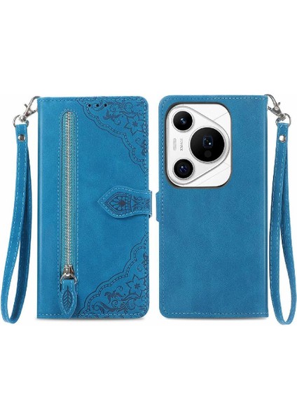Huawei Pura 70 Pro Için Flip Case Artı Flip Fermuar Tarzı Cüzdan Çok Renkli (Yurt Dışından)